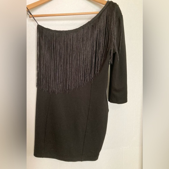 Jack by BB Dakota EUC Size Small One Shoulder Fringe Detail Dress - Picture 1 of 5